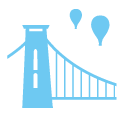 Image of Clifton Suspension Bridge and a hot air balloon