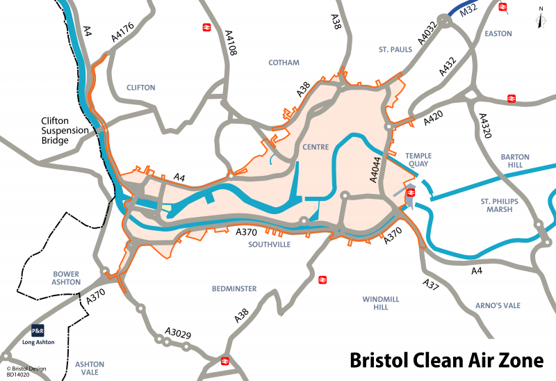 Simple plan of Bristol's Clean Air Zone