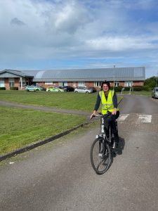 Image showing Lesley Spring on her bike